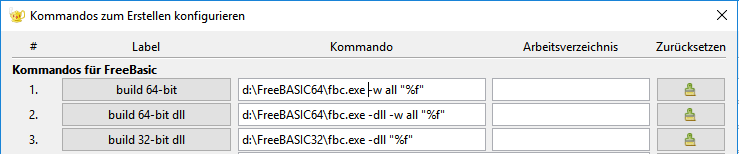 [solved] Configure the geany build command ? - freebasic.net